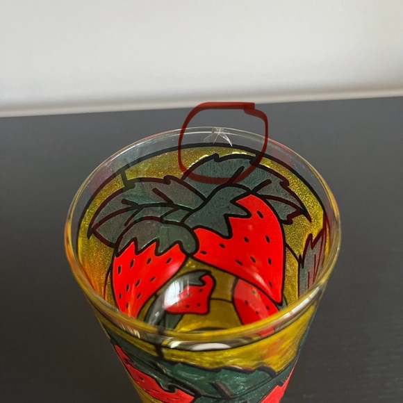 Strawberry Fruit Stained Glass Tumblers Vintage 1973 Set of 8 - Picture 13 of 15